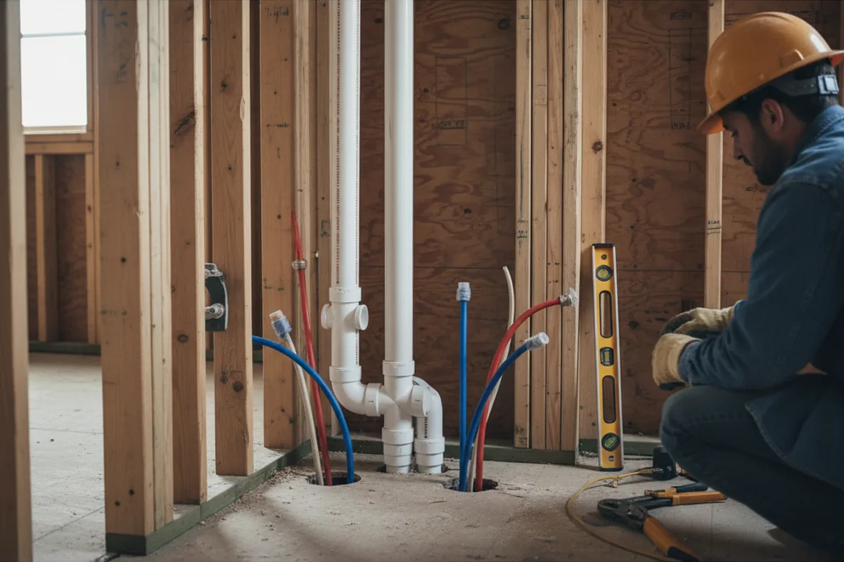 Drain and supply rough-in during Leak Detection in Tobyhanna